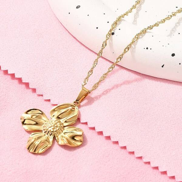 Summer Beach 304 Stainless Steel Pendant Rope Chain Necklaces for Women