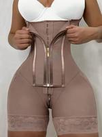 1 Count Fajas Women's High Waisted Shapewear Shorts, Tight Fit Tummy Control and Butt Lift Pants, Adjustable Zipper Shaper Sl...