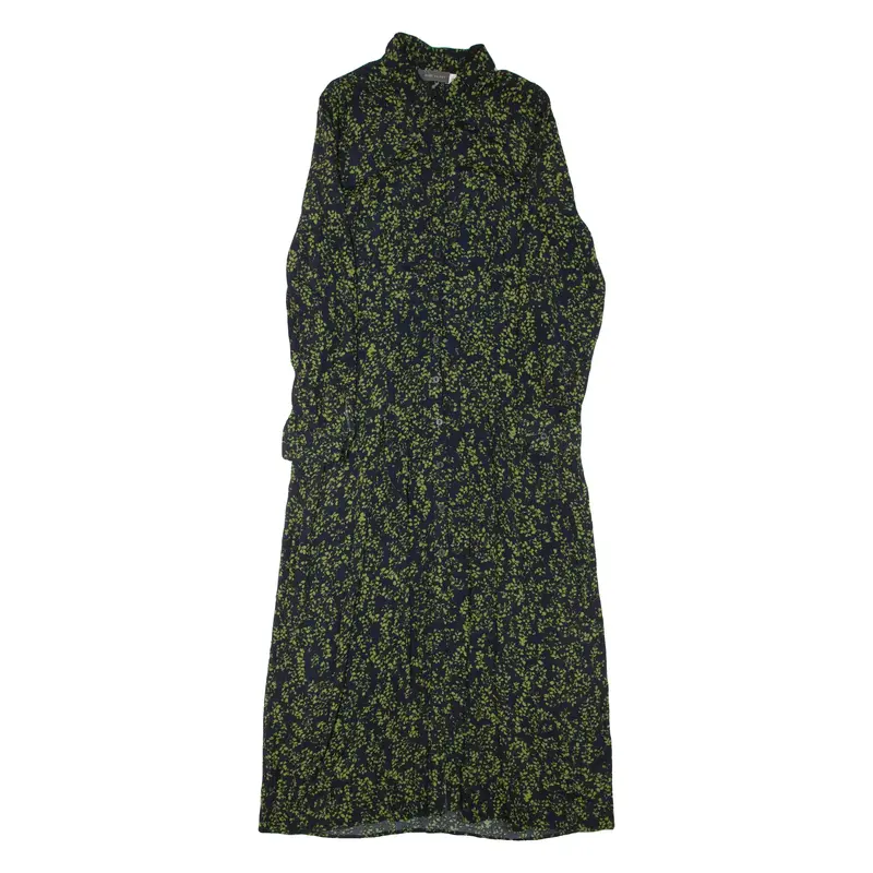 MINT VELVET Womens Shirt Dress Green Floral Long Sleeve Long M