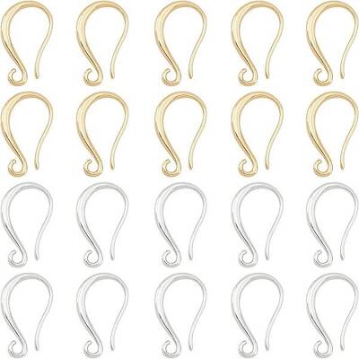 SUPERFINDINGS 20Pcs Brass Earring Hooks Hypoallergenic Nickel Free Lead Free Cadmium Free Earring Supplies Jewelry Making Fin...