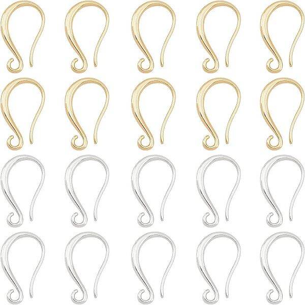 SUPERFINDINGS 20Pcs Brass Earring Hooks Hypoallergenic Nickel Free Lead Free Cadmium Free Earring Supplies Jewelry Making Fin...