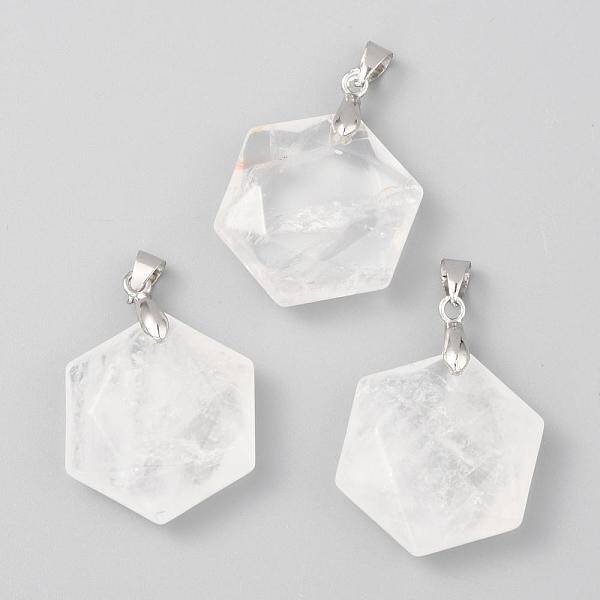 Faceted Natural Quartz Crystal Pendants