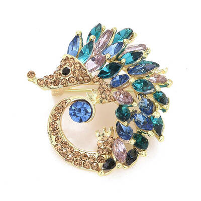 Rhinestone Hedgehog Badge