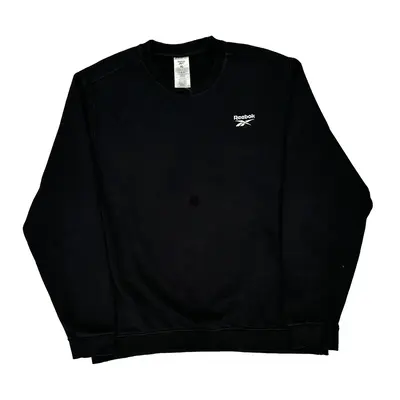 Reebok Sweatshirt - XL Black Cotton Blend