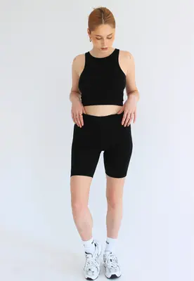 Organic Cotton Cycling Shorts, Black | Size: XS