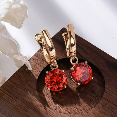 Brass Micro Pave Cubic Zirconia Leverback Earrings