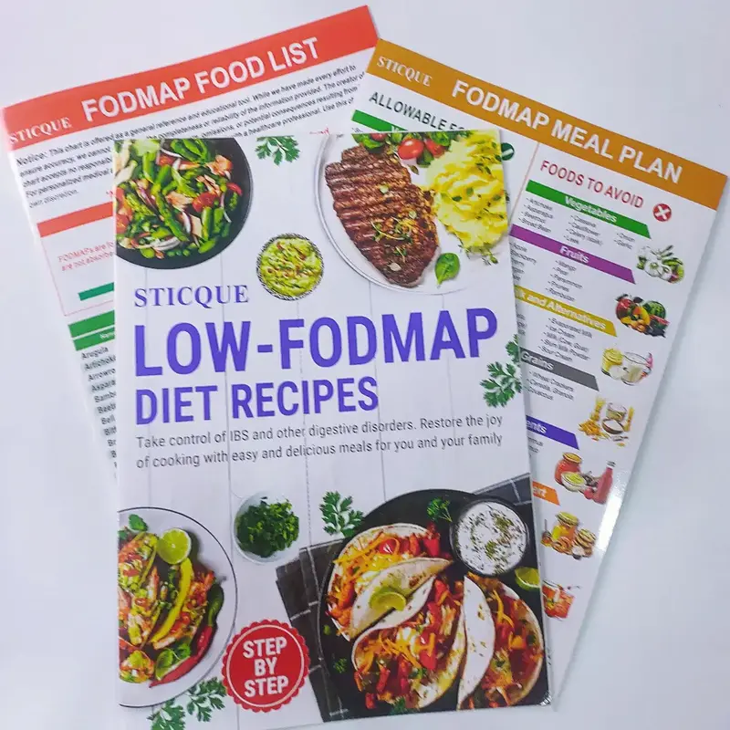 Low FODMAP Food List Chart & Meal Plan, Bloating – Laminated Diet Guide, Net Carbs, Calories,  Fiber – Elimination Diet R...