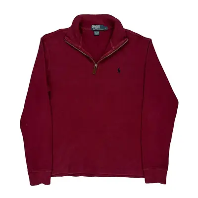 Polo By Ralph Lauren 1/4 Zip - Small Red Cotton