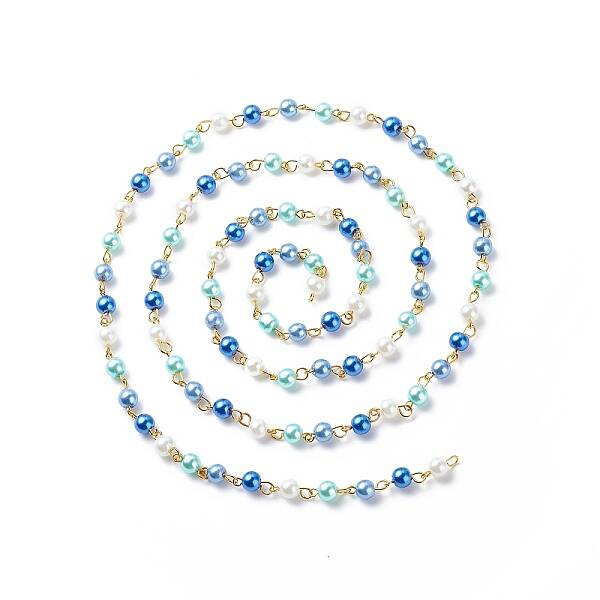 Handmade Glass Pearl Round Beaded Chains