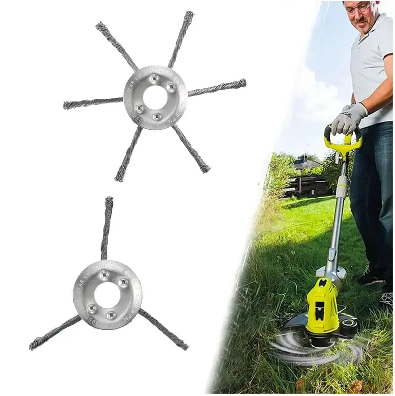 7.8 inch Steel Wire Brush Cutter Trimmer Head, Weed Wacker Attachments Heads,Wired Trimmer Head Replacement for Electric Batt...