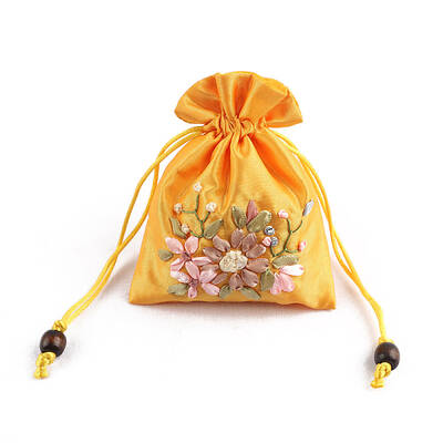 Flower Pattern Satin Jewelry Packing Pouches