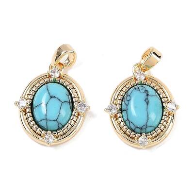 Synthetic Turquoise Oval Pendants
