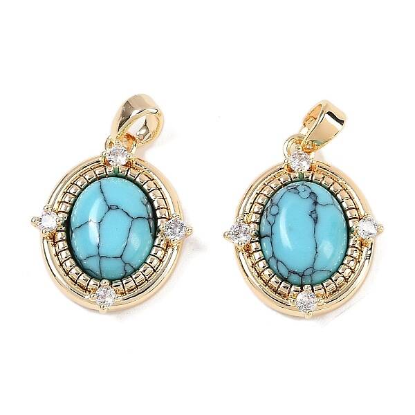 Synthetic Turquoise Oval Pendants