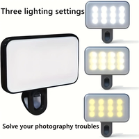 1pc Portable Rechargeable LED Mobile Phone Computer Fill Light, Mini Clip Fill Light, 3 Light Modes, Compatible for iPhone 15...