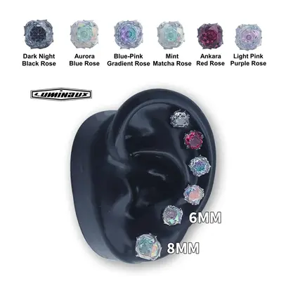 [LUMI96] S925 Sterling Silver Thorn Rose Cut AAAAA+ D Color VVS Cubic Zirconia Hypoallergenic Stud Earrings, A pair, Jewelry ...