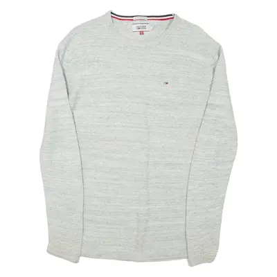 TOMMY HILFIGER Mens Jumper Grey Tight Knit S