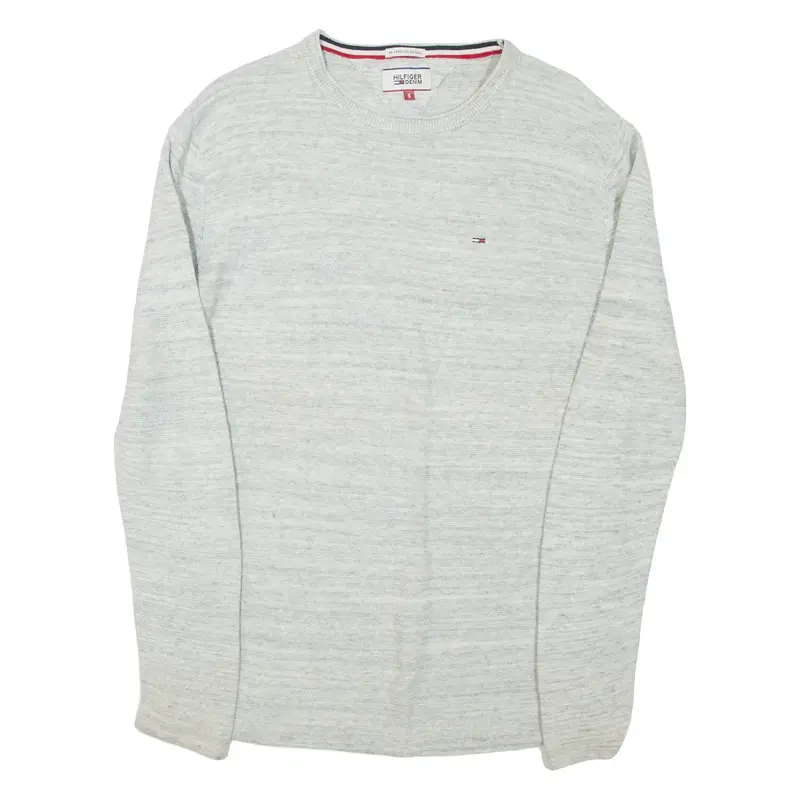 TOMMY HILFIGER Mens Jumper Grey Tight Knit S