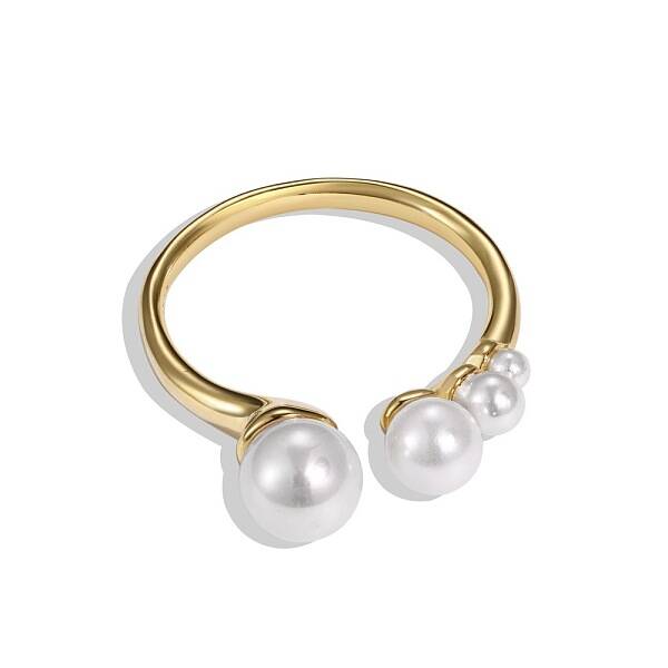Shell Pearl Round Cuff Ring