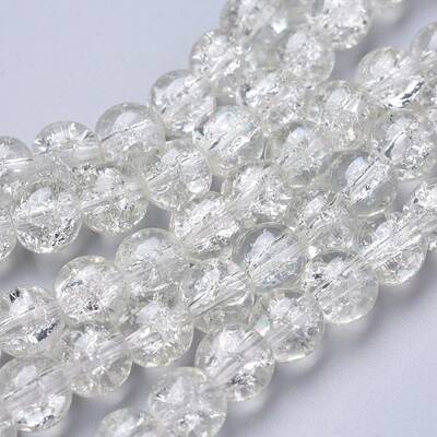 Spray Painted Crackle Glass Beads Strands