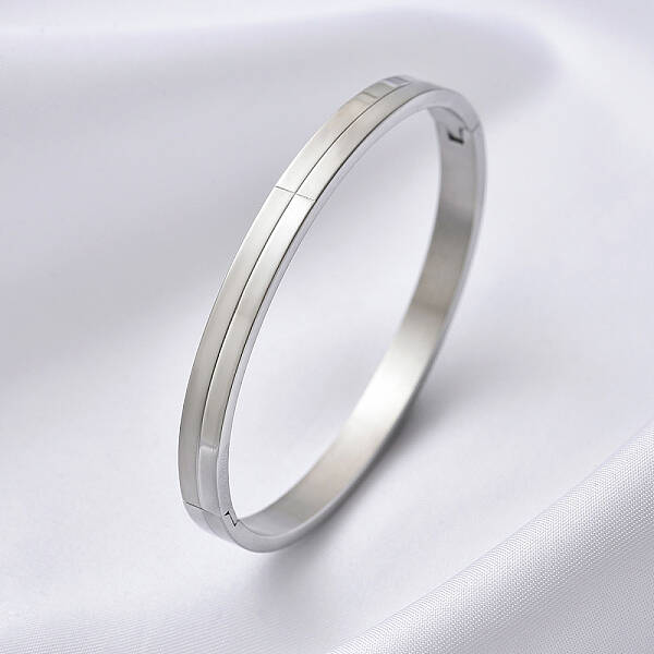 Minimalist Stainless Steel Rhinestone Bangles