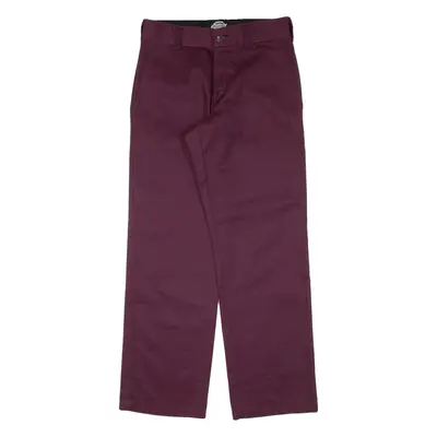 DICKIES Skateboarding Mens Trousers Maroon Regular Straight W29 L30