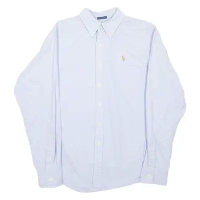 RALPH LAUREN Classic Fit Boys Plain Shirt Blue Long Sleeve 10Y