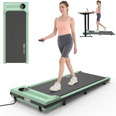 Ancheer Compact treadmill - bright colors, flexible speed adjustment, comfortable shock absorption