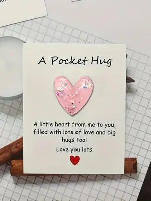 Heart Shaped Design Greeting Card, Pastel Color Cute Resin Heart Themed Design Decorative Card, DIY Jewelry Accessories for ...