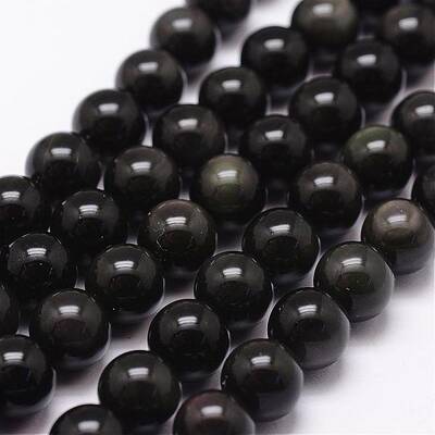 Natural Rainbow Obsidian Beads Strands