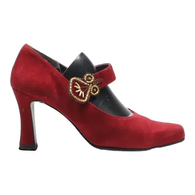 SEDUCTA Mary Jane Heels Red Leather Womens UK 3.5