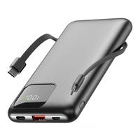 Portable Charger with Built-in Wires, 22.5W Fast Charge Power Bank, 10000mAh Slim Battery Pack for iPhone, Samsung, LG, Googl...