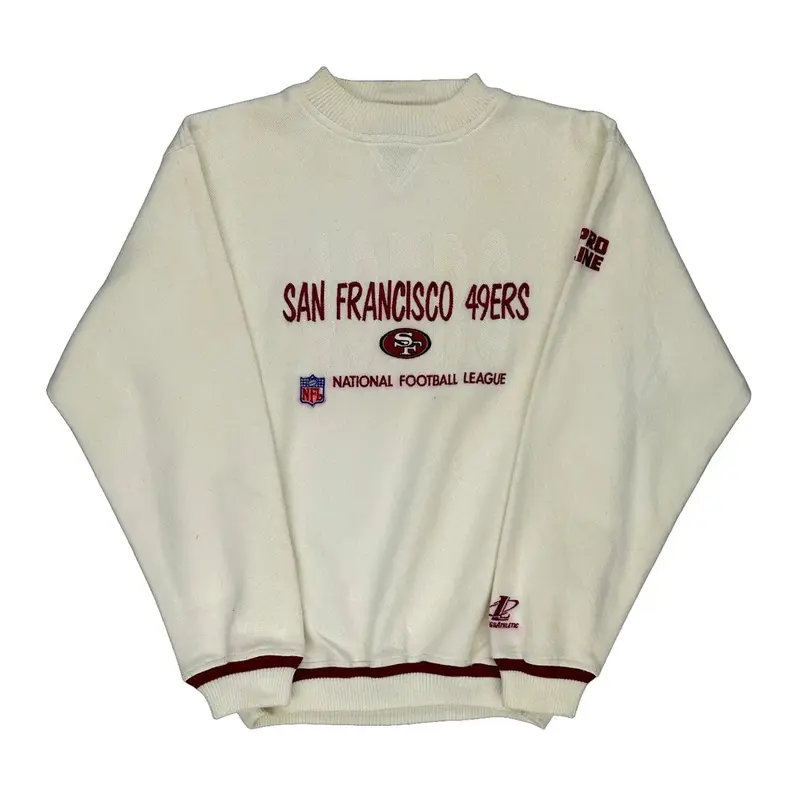 San Francisco 49Ers Pro Line Nfl Sweatshirt - Medium Cream Polyester Blend