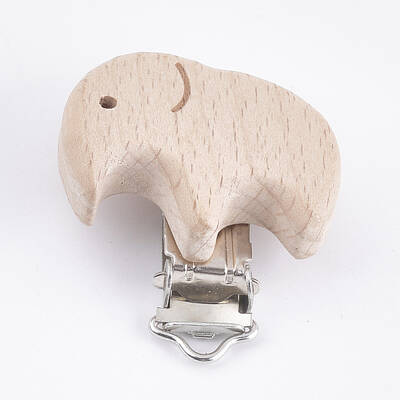 Beech Wood Baby Pacifier Holder Clips