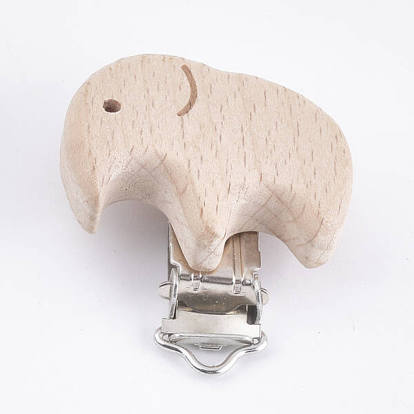 Beech Wood Baby Pacifier Holder Clips