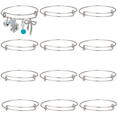 12Pcs Adjustable 304 Stainless Steel Expandable Bangle Making