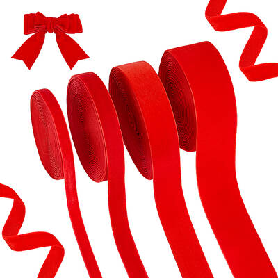 20 Yards 4 Styles Polyester Velvet Ribbon