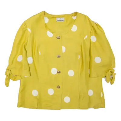 SCHNEBERGER Womens Top Yellow Spotted UK 18