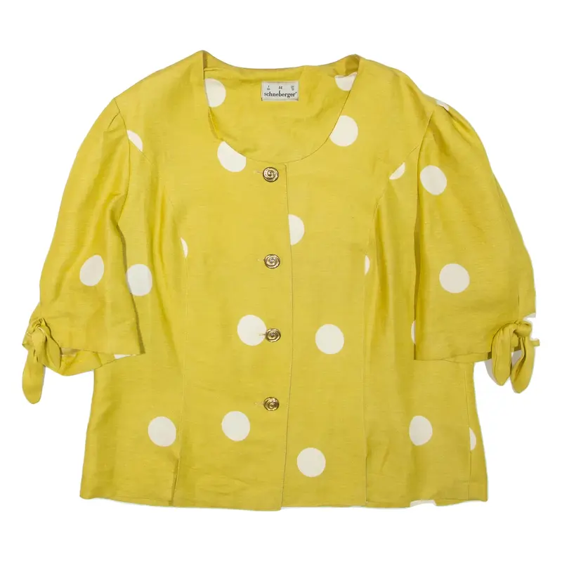 SCHNEBERGER Womens Top Yellow Spotted UK 18