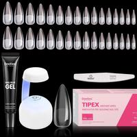 Beetles Tipex Instant Apex Nail Tips Thick Acrylic Nail Set for Flat Nails Manicure Stiletto Square Almond Coffin Nail Tips N...