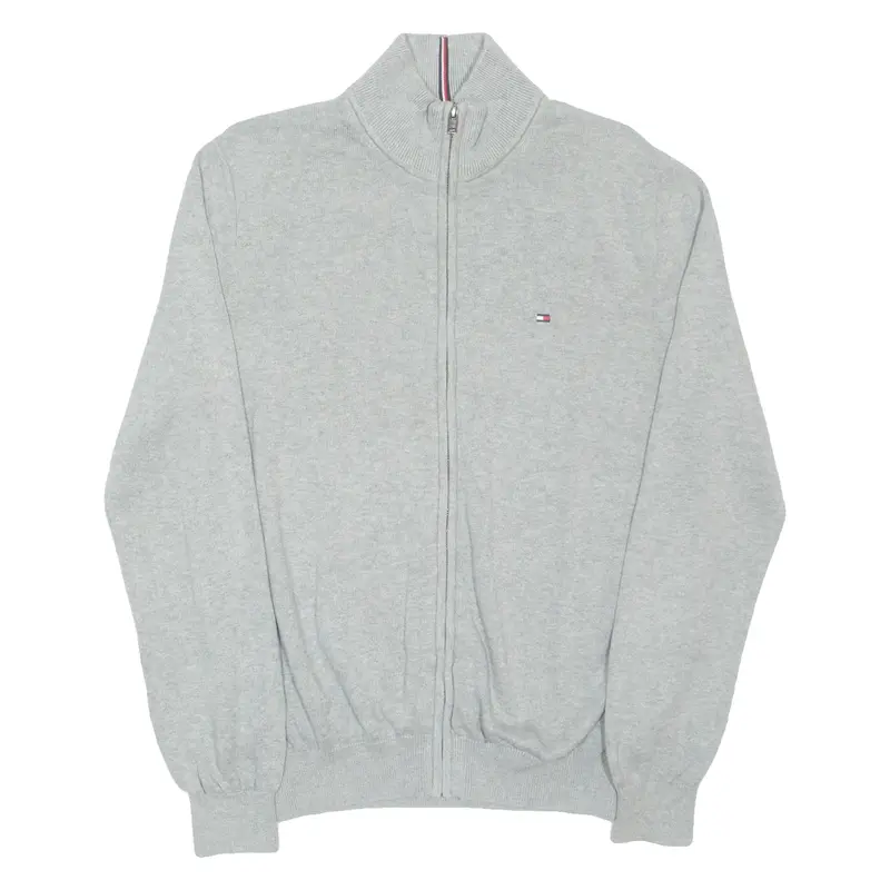 TOMMY HILFIGER Mens Jumper Grey Tight Knit M