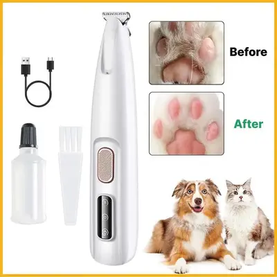 Pet Trimmer - Waterproof Rechargeable Pet Shaver with LED Light, Multifunctional Trimming for Dogs and Cats, Waterproof and R...