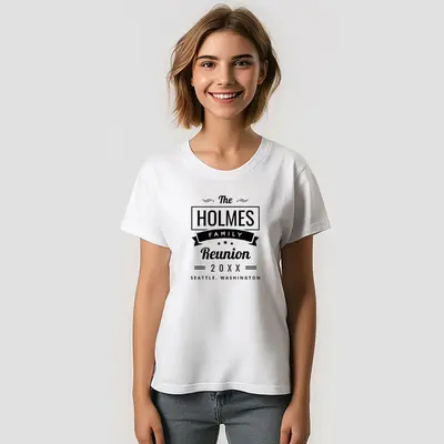 Retro Modern Family Reunion Custom Name T-Shirt