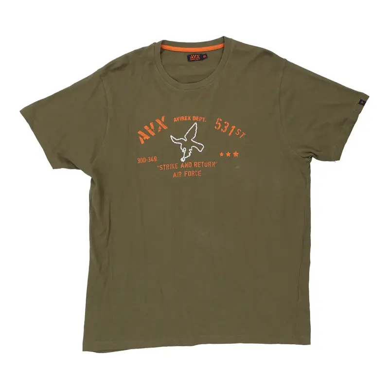 Avirex T-Shirt - 2XL Khaki Cotton