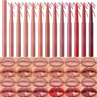 12 Colors Sculpting Matte  Lip Liner Set,Smooth Creamy Texture, And High Pigmented For Girls Daily Application Lip Makeup