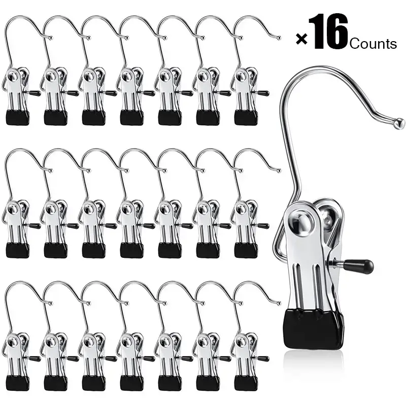 Ultimate Lightweight 16 Counts Anti-Rust Hanging Clips Clothespins,  Travel Leggings Skirt Hanger Organizer for Home & More, ...