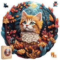 CLEAR INVENTORY!! Forest Cat Unique Shape wood Mys Aurora premium woode 200 500 PCSn jigsaw puzzle for adults and kids fun ch...