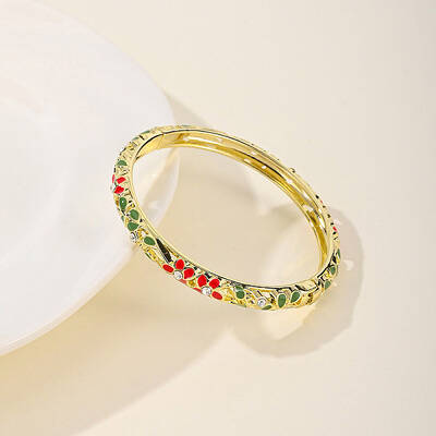 Fashionable Casual Retro Alloy Enamel Hinged Bangles for Women