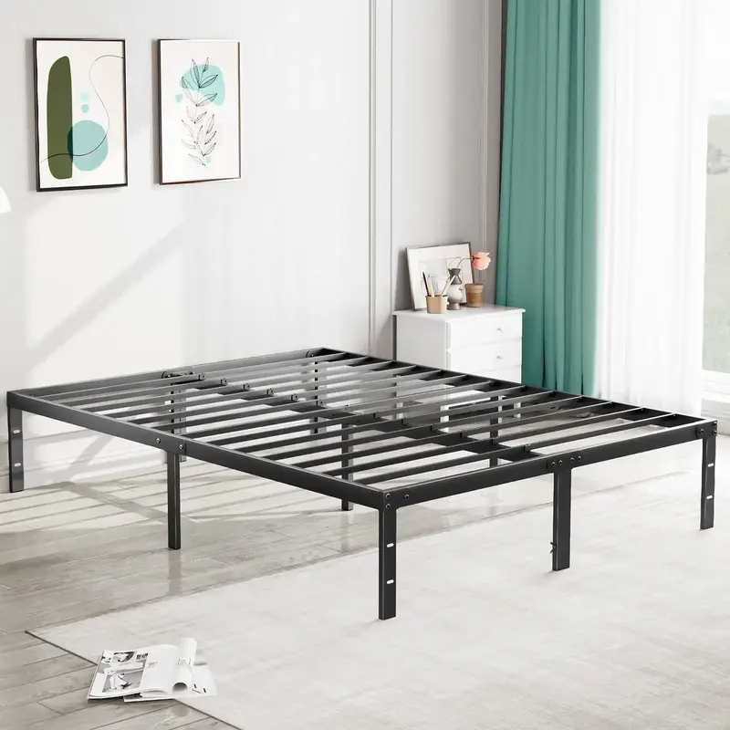 Sweet Furniture S - Heavy Duty Metal Platform Bed Frames with Storage Space Under Frame, 14 Inches, Sturdy Steel Slat Support...