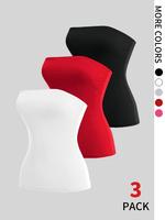 Women's Solid Color Tube Top, Casual Strapless Sleeveless Top for Summer, Elegant Ladies Clothes for Daily Wear, Cute Tops, W...