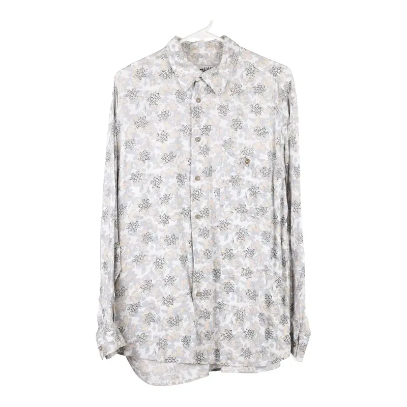 Enrico Maria Meco Patterned Shirt - Medium White Cotton